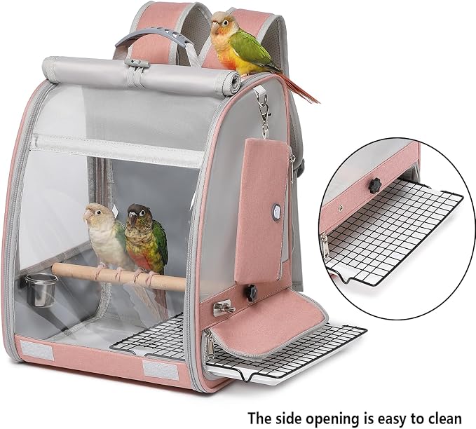 Bird Carrier Backpack, Portable Travel Bird Cage - Image 6