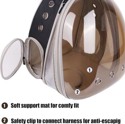 Front Expandable Cat Backpack Carrier, Fit up to 20 lbs, Polarized Tinted Brown - Image 6
