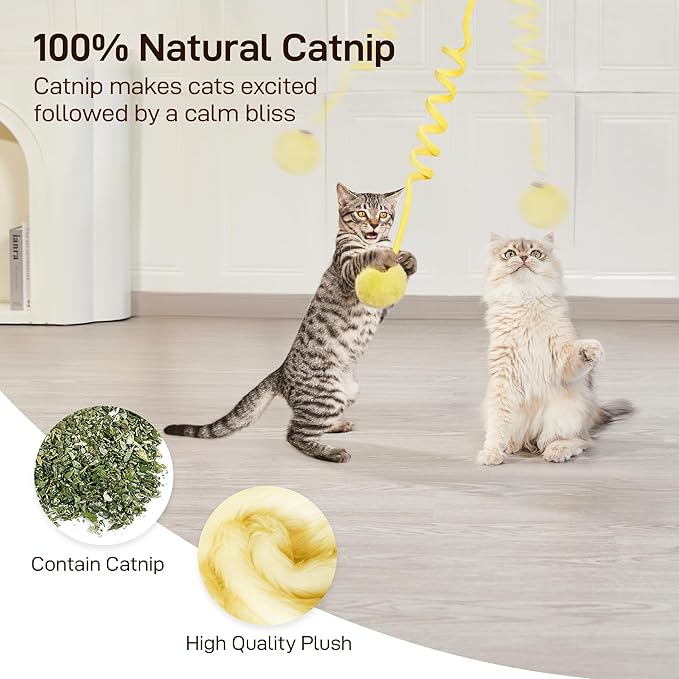 Potaroma Hanging Fluffy Cat Catnip Ball Toys 3 Pcs - Image 4