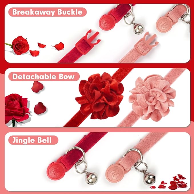 azuza 2 Pack Cat Collar Floral - Image 7