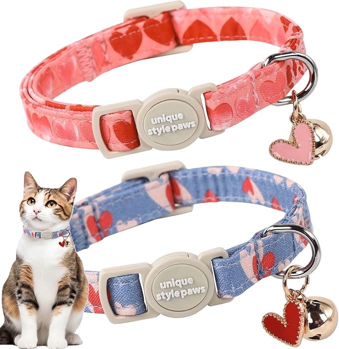 Unique style paws 2 Pack Valentine's Kitten Collar Breakaway by Uniquestylepaws