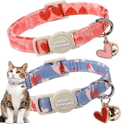 Unique style paws 2 Pack Valentine's Kitten Collar Breakaway by Uniquestylepaws