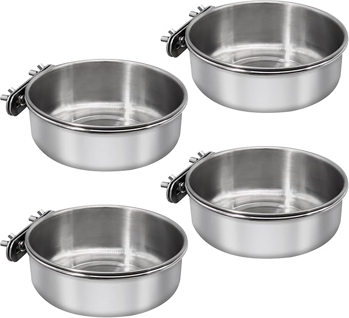 4 Pcs Medium Bird Feeding Dish Cups, Parrot Food Bowl Cage by DVHEY