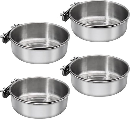 4 Pcs Medium Bird Feeding Dish Cups, Parrot Food Bowl Cage by DVHEY