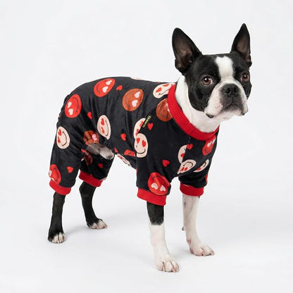 Fitwarm Hearts Eyes Smily Face Dog Pajamas, Cozy Valentines Outfit - Image 3
