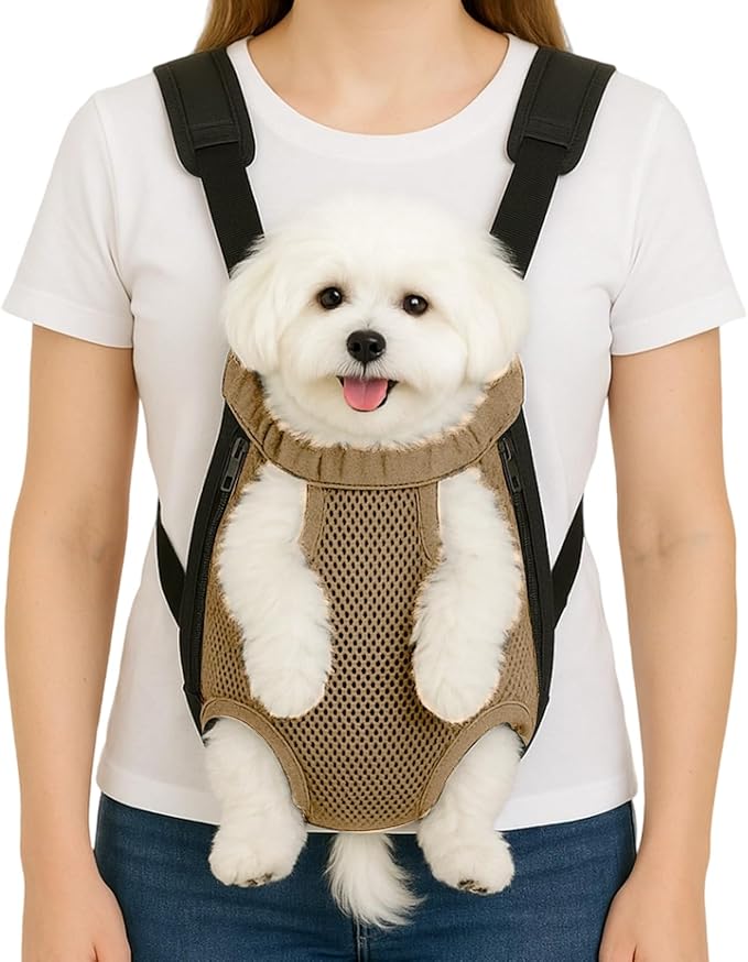Dog Backpack Carrier, Adjustable Pet Front Carriers, Legs Out Carrying Sling by Unknown