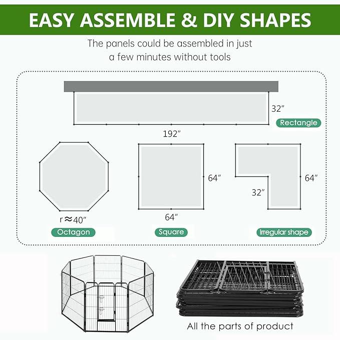BestPet | Dog Playpen | 40 Inch, 8 Panels | Heavy Duty Metal Pet Exercise Pen | - Image 6