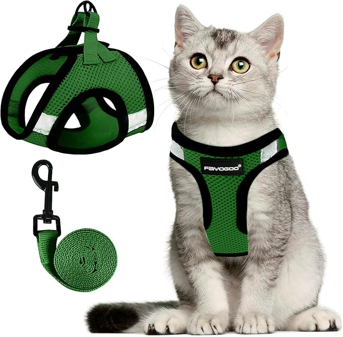 FAYOGOO Cat Harness, Escape Proof, Ultra-Light & Comfortable, Reflective Night by FAYOGOO