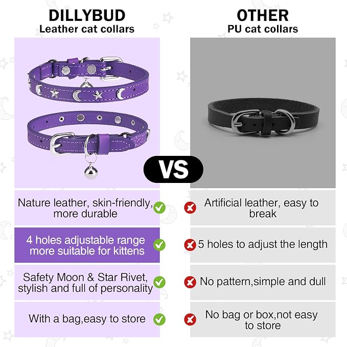Leather Cat Collars for Boy Girl Cats - Image 5