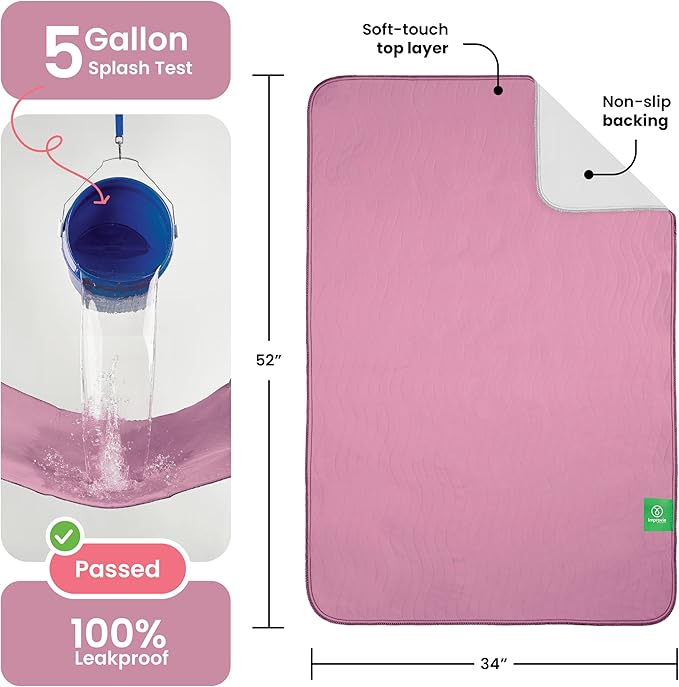 IMPROVIA® Washable Underpads, Heavy Absorbency Reusable Incontinence Pads - Image 3