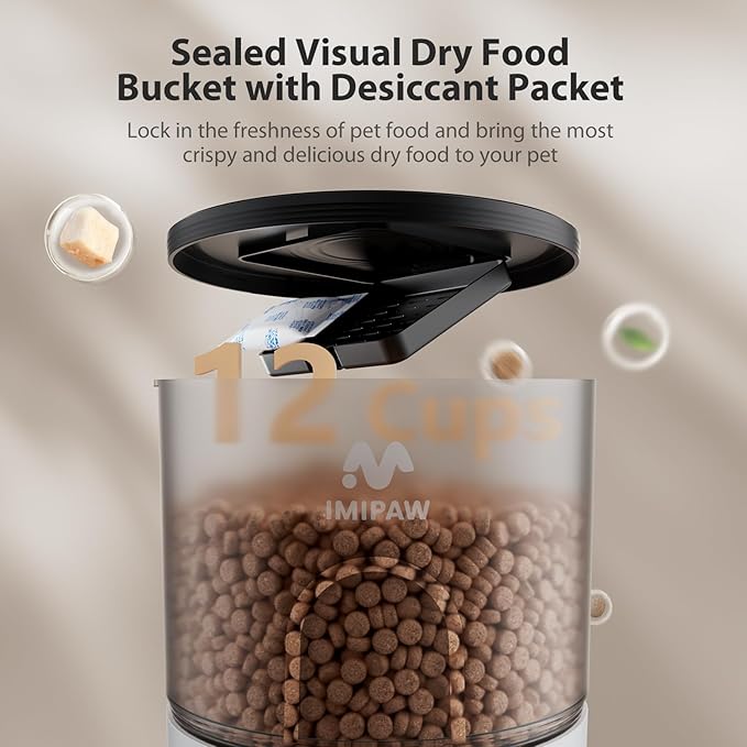 IMIPAW Automatic Cat Feeder and Water Fountain, Timed Dry Food Dispenser - Image 7