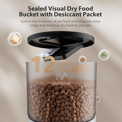 IMIPAW Automatic Cat Feeder and Water Fountain, Timed Dry Food Dispenser - Image 7