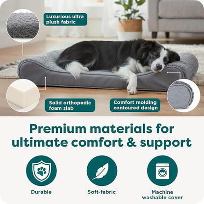 FurHaven Orthopedic Dog Bed for Large Dogs, Luxe Lounger Contour Mattress - Image 5
