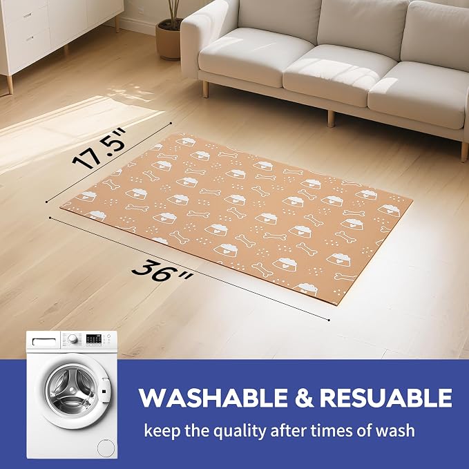 Cooyes Large Dog & Cat Food Mat 17.5"×36", Ultra-Absorbent Dog Bowl Mat - Image 7