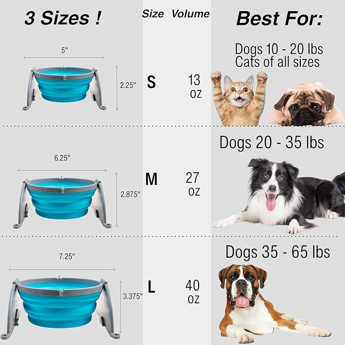 Loving Pets - Bella Roma Portable Travel Dog Bowl Collapsible Dog Food & Water - Image 3