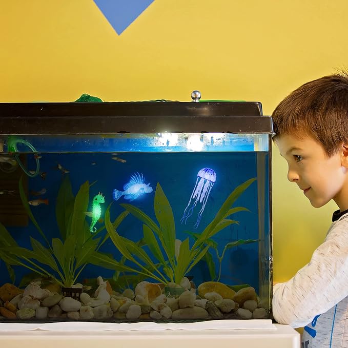 Patelai 8 Pcs Glow in The Dark Fish Tank Decorations Silicone Floating - Image 4