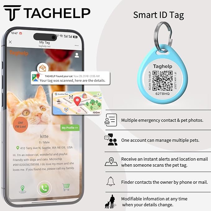 QR Code Cat ID Tag for Collar, Smart Pet ID - Image 9