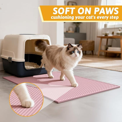 Pieviev Cat Litter Mat Double Layer Waterproof Urine Proof Trapping Mat 1 Pack) - Image 4