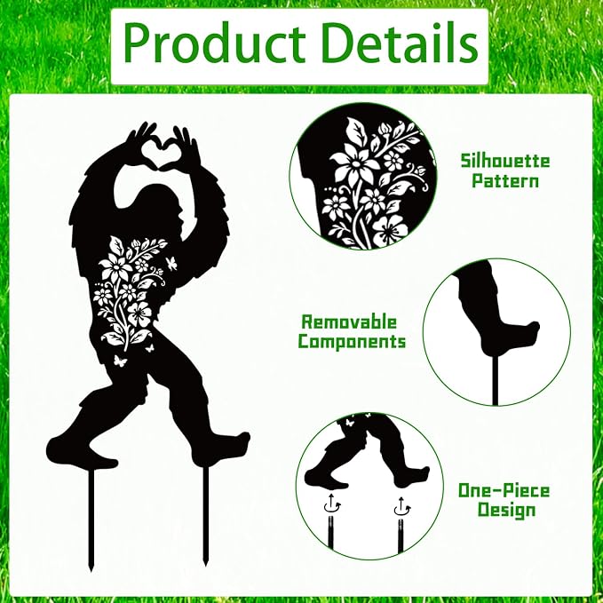 Bigfoot Metal Garden Stakes Yard Decor, Lawn Ornaments - Image 3