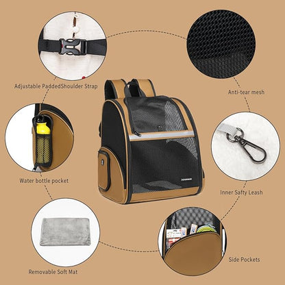 Cat Backpack Carrier for Small Dogs and Medium cat Puppy Kitten Bunny Pet - Image 7
