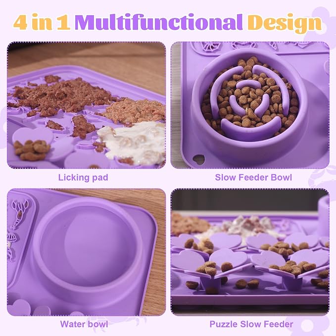 Silicone Lick Mat for Dogs & Cats – Slow Feeder Dog Bowl, Non-Slip Licking Mat - Image 3