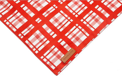 Realeaf Valentine's Day Dog Bandanas 2 Pack, Reversible Red Plaid Heart Dog - Image 4