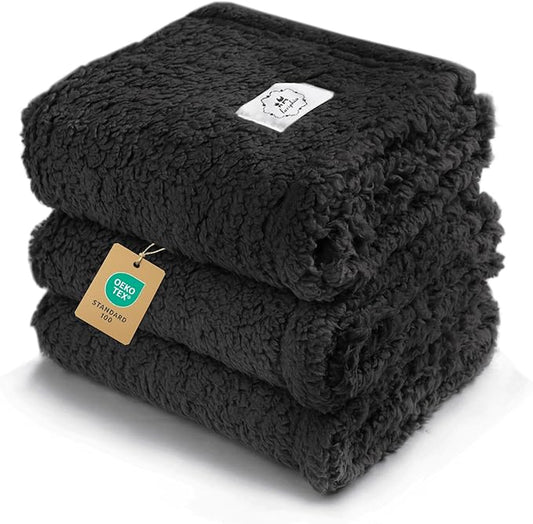1 Pack 3 Calming Blankets Fluffy Premium Fleece Pet Blanket Soft Sherpa Throw by luciphia