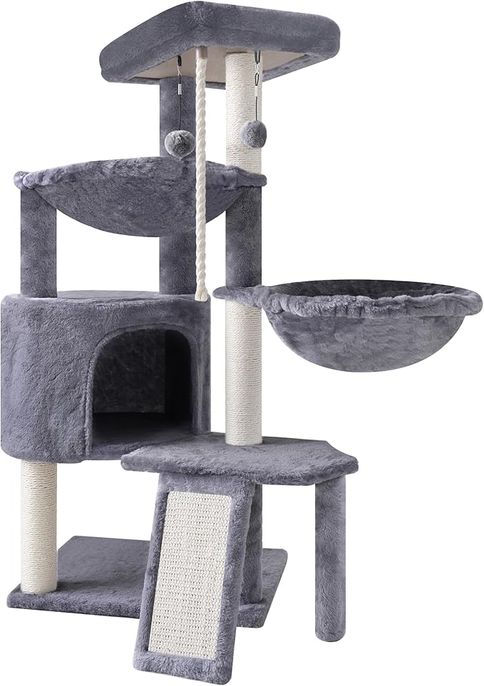 Xin Three Layer Cat Tree with Cat Condo and Two Hammocks - Image 2