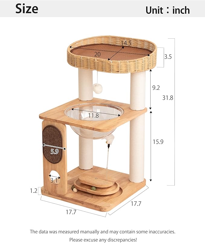 Wood Cat Tree for Large Cats, Modern Cat Tree Tower - Image 2