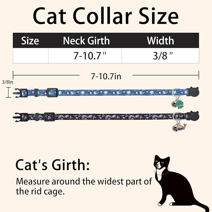 Cat Collar Breakaway, 2 Pack Cotton Cats Collars - Image 4