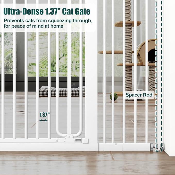 keny 51" Extra Tall Pet Gate, 29.7"-46" Wide Adjustable Cat Gate - Image 3