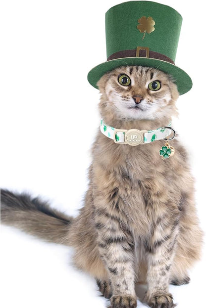 2Pack St. Patrick's Day Cat Collars, Spring Green Shamrock Cat Collars - Image 5