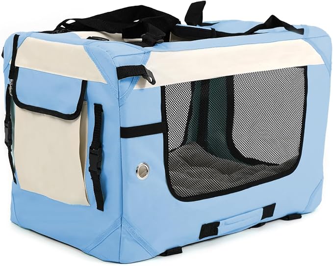 Large Cat Carrier Collapsible Travel Dog Crate Portable Soft-Sided Pet Kennel - Image 4