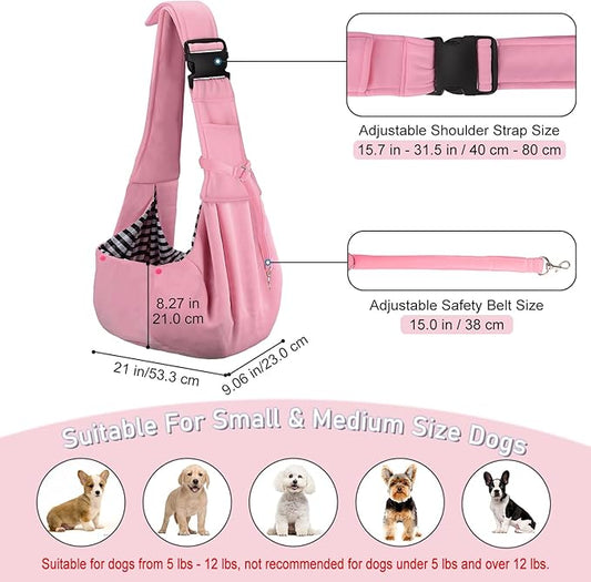 PETLOFT Reversible Dog Cat Sling Carrier, Small Dog Carrier, Adjustable Dog - Image 2