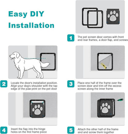 Ownpets Dog Screen Door, Inside Door Flap 12x14x0.4 Inch, Lockable Pet Screen - Image 6