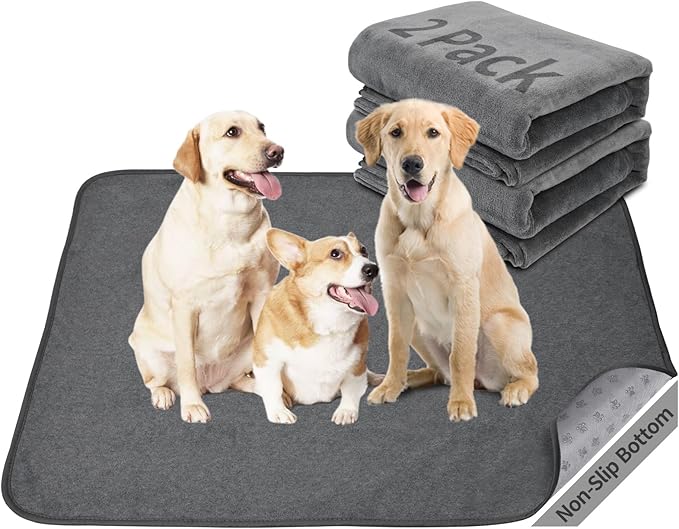 Washable Dog Pee Pads 36x72 2Pack Reusable Whelping Pads, Absorb Dog Mats by PICKFORLIFE