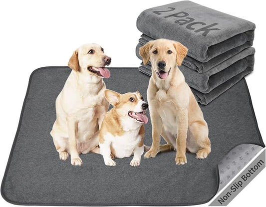 Washable Dog Pee Pads 36x72 2Pack Reusable Whelping Pads, Absorb Dog Mats by PICKFORLIFE