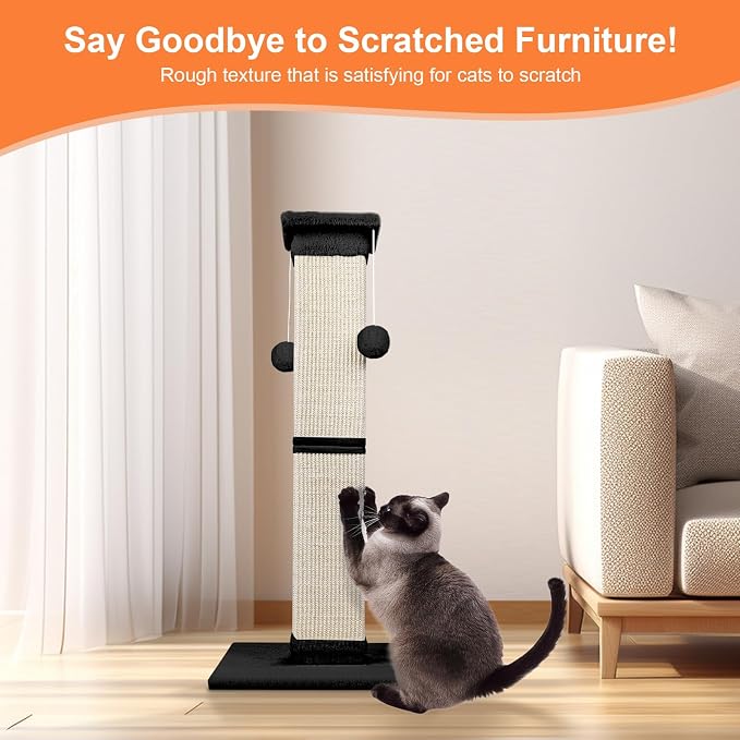 Cat Scratching Post 33 Inch Nature Sisal Cat Scratch Post - Image 3