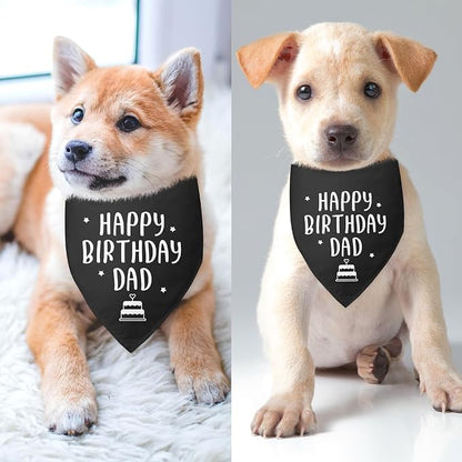 Happy Birthday Dad Dog Bandana for Dogs Black Bandana Funny Birthday Photo Prop - Image 3