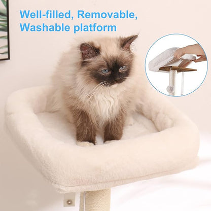 Hey-brother Cat Tree with XL Litter Box Enclosure, All-in-one Cat Tower - Image 5