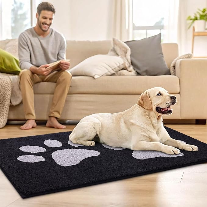 Buganda Dog Door Mat for Muddy Paws, Absorbent Dirt Trapper Washable Indoor - Image 8