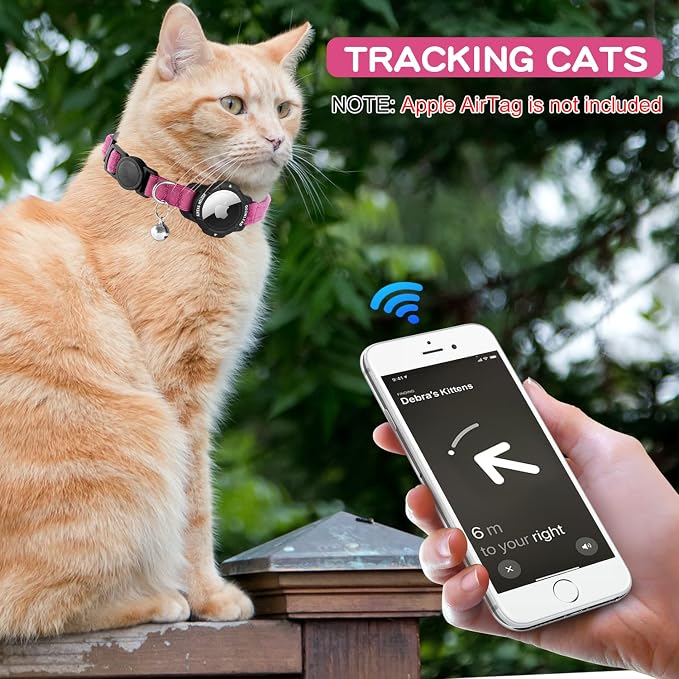 Luminous AirTag Cat Collar Breakaway, OUCWLTAG GPS Cat Collar - Image 5
