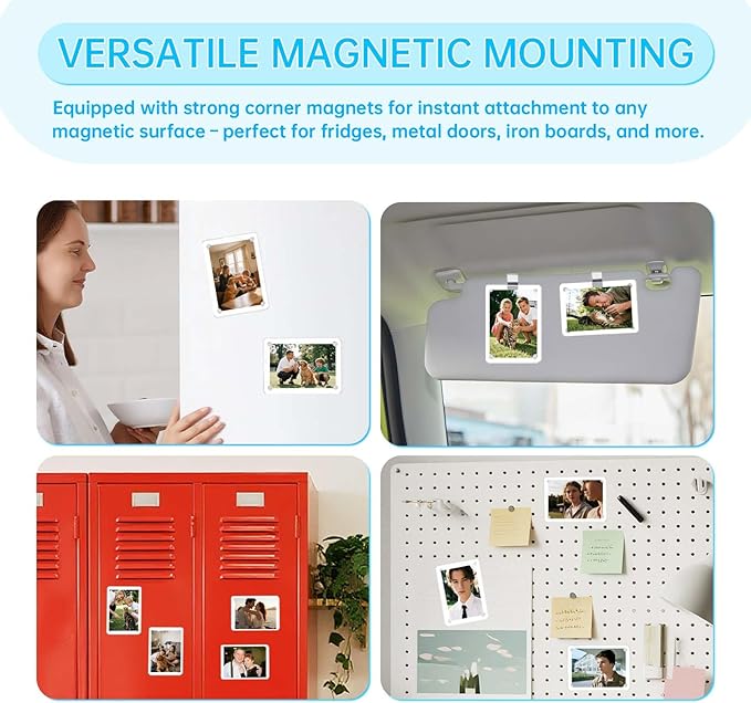 4 Pack Magnetic Car Visor Photo Holder – Personalized Acrylic Clip - Image 4