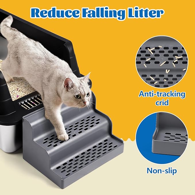 Cat Litter Box Ramp, 3-Step Cat Step - Image 3