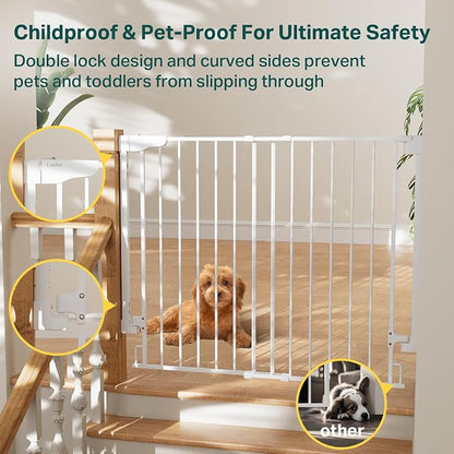 Cumbor 34" Extra Tall No Bottom Bar Baby Gate - Image 8