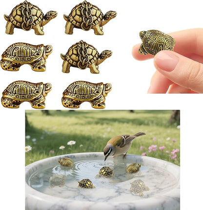 6 Pcs Copper Bath Disks Ornaments Mini Turtle Shape, Retro Copper Birdbath by Unknown