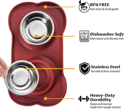 Hubulk Pet Dog Bowls 2 Stainless Steel Dog Bowl - Image 2