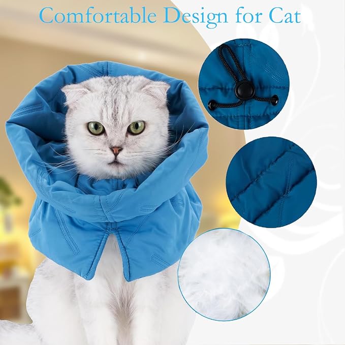 Cat Recovery Collar, Soft Adjustable Cat Cone Alternative, Lightweight - Image 2