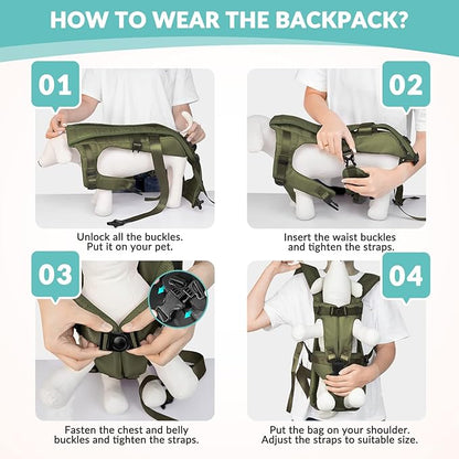 Lukovee Dog Backpack Carrier, Legs Out Easy-fit Dog Front Carrier - Image 6