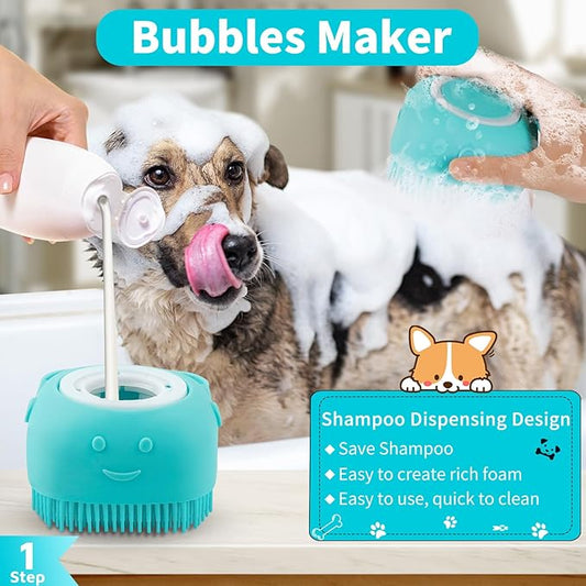 Comotech 6PCS Dog Bath Brush & Dog Toothbrush | Adjustable Handle Shampoo Brush - Image 2